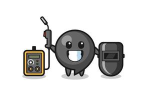 Character mascot of comma symbol as a welder vector