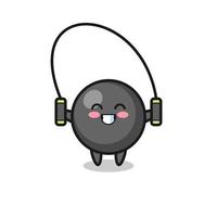 dot symbol character cartoon with skipping rope vector