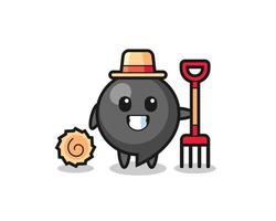 Mascot character of comma symbol as a farmer vector