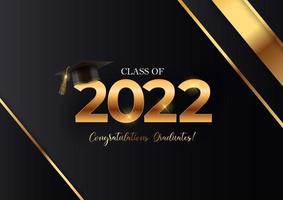 Class of 2022 congratulations graduates greeting card. Vector Illustration