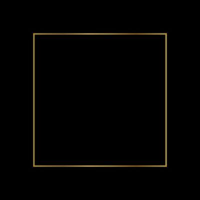 Square Golden Frame on The Black Background