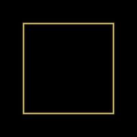 Square Golden Frame on The Black Background vector