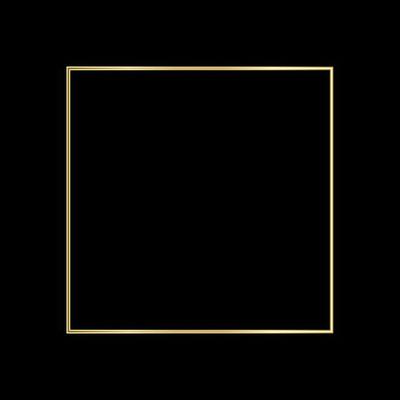 Square Golden Frame on The Black Background