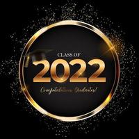 Class of 2022 congratulations graduates greeting card. Vector Illustration