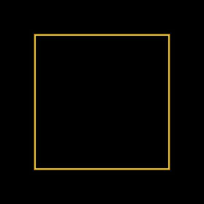 Square Golden Frame on The Black Background