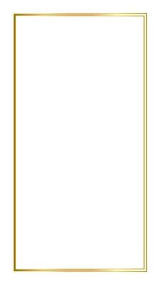 Rectangular Golden Frame Story on The White Background