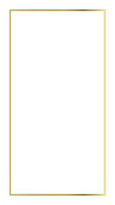 Rectangular Golden Frame Story on The White Background