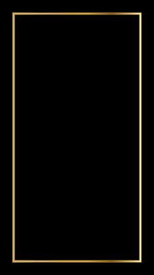 Rectangular Golden Frame Story on The Black Background