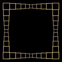 Square Golden Frame on The Black Background. EPS10 vector