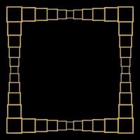 Square Golden Frame on The Black Background. EPS10 vector