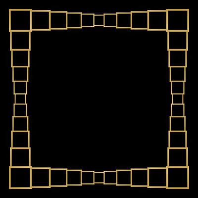 Square Golden Frame on The Black Background. EPS10