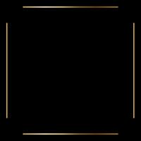 Square Golden Frame on The Black Background. EPS10 vector
