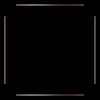 Square Golden Frame on The Black Background. EPS10 vector