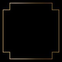 Square Golden Frame on The Black Background. EPS10 vector