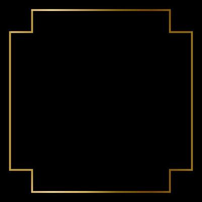 Square Golden Frame on The Black Background. EPS10