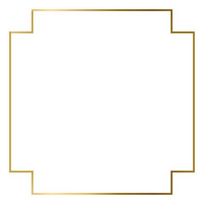 Square Golden Frame on The White Background. EPS10