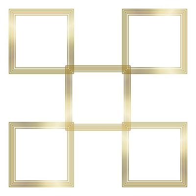 Square Golden Frame on The White Background. EPS10