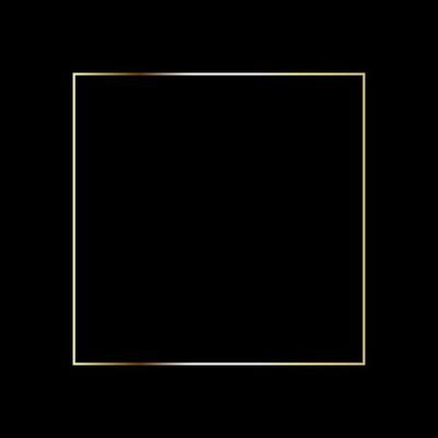 Square Golden Frame on The Black Background
