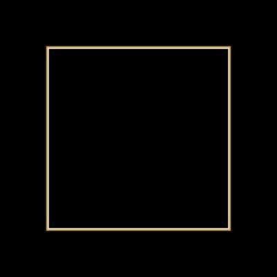 Square Golden Frame on The Black Background