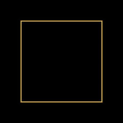 Square Golden Frame on The Black Background