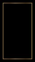 Rectangular Golden Frame Story on The Black Background vector