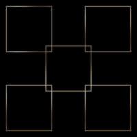 Square Golden Frame on The Black Background. EPS10 vector