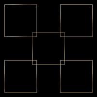 Square Golden Frame on The Black Background. EPS10 vector