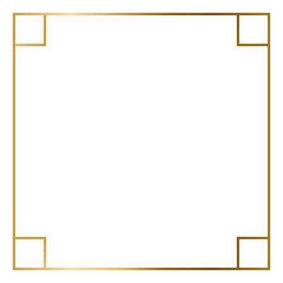 Square Golden Frame on The White Background. EPS10