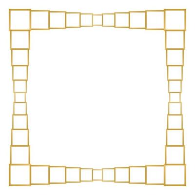 Square Golden Frame on The White Background. EPS10