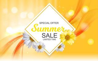 Summer Sale Banner Template for your Business. Vector Illustration