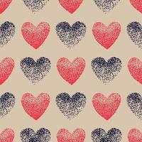 Heart hand draw point-to-point vector seamless pattern. Heart pointillism seamless background. Heart of dots for fabric, wrapping, textile, wallpaper, clothing.