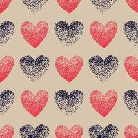 Heart hand draw point-to-point vector seamless pattern. Heart pointillism seamless background. Heart of dots for fabric, wrapping, textile, wallpaper, clothing.