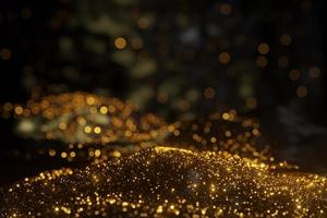 abstract of golden glitter sand particles background 3D rendering photo