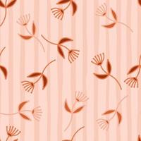 Hand drawn simple cute flower seamless pattern. Abstract floral wallpaper. vector