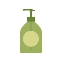 Liquid olive soap green bottle with pump mock up isolated on white background. Vector illustration