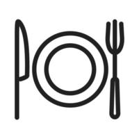 Plate with fork and knife Line Icon vector