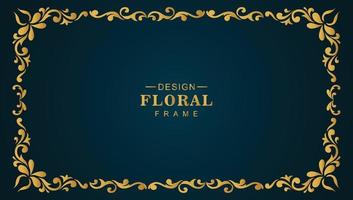 fondo de marco floral de lujo dorado ornamental vector