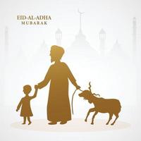 Eid al adha mubarak islamic festival card background vector