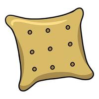 Square dry yellow cookies, vector illustration in cartoon style on a white background