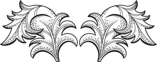 Vector illustration on a transparent background. Decorative leaves with texture. Design element