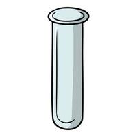 Glass empty test tube for research and experiments, vector illustration in cartoon style on a white background