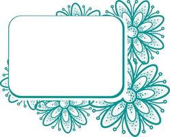A card with an empty place to insert, decorated with flowers. Vector illustration on transparent background