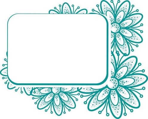 A card with an empty place to insert, decorated with flowers. Vector illustration on transparent background