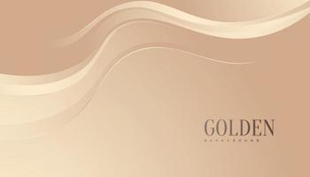 Luxury Golden Background with Glitter and Light Effect. Elegant Cream Background with Wavy Lines and Paper Cut Style