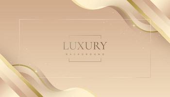 Luxury Golden Background with Glitter and Light Effect. Elegant Cream Background with Wavy Lines and Paper Cut Style vector