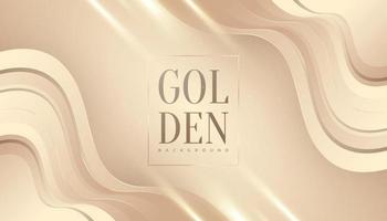 Luxury Golden Background with Glitter and Light Effect. Elegant Cream Background with Wavy Lines and Paper Cut Style vector