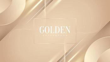 Luxury Golden Background with Glitter and Light Effect. Elegant Cream Background with Wavy Lines and Paper Cut Style vector