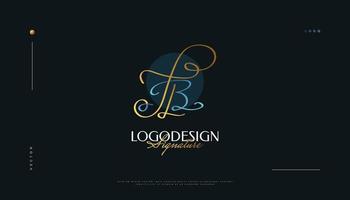 Diseño del logotipo de la firma inicial jb con un estilo de escritura a mano elegante y minimalista. j inicial y un diseño de logotipo para bodas, moda, joyería, boutique e identidad de marca comercial vector