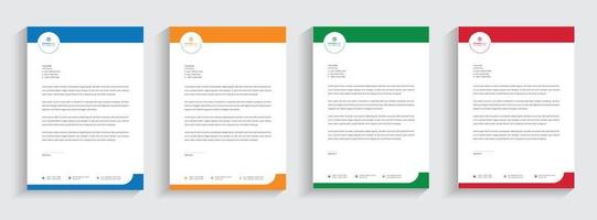 Letterhead Corporate Modern Business Letterhead template design company letterhead Colorful red, green, yellow, blue design stationary project. Multipurpose letterhead  abstract, elegant concept. vector