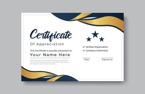 certificate gold appreciation achievement template award achievement clean creative certificate recognition excellence certificate border completion template certificate design template